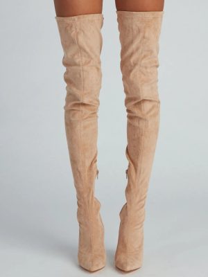 Raising The Bar Faux Suede Stiletto Boots
