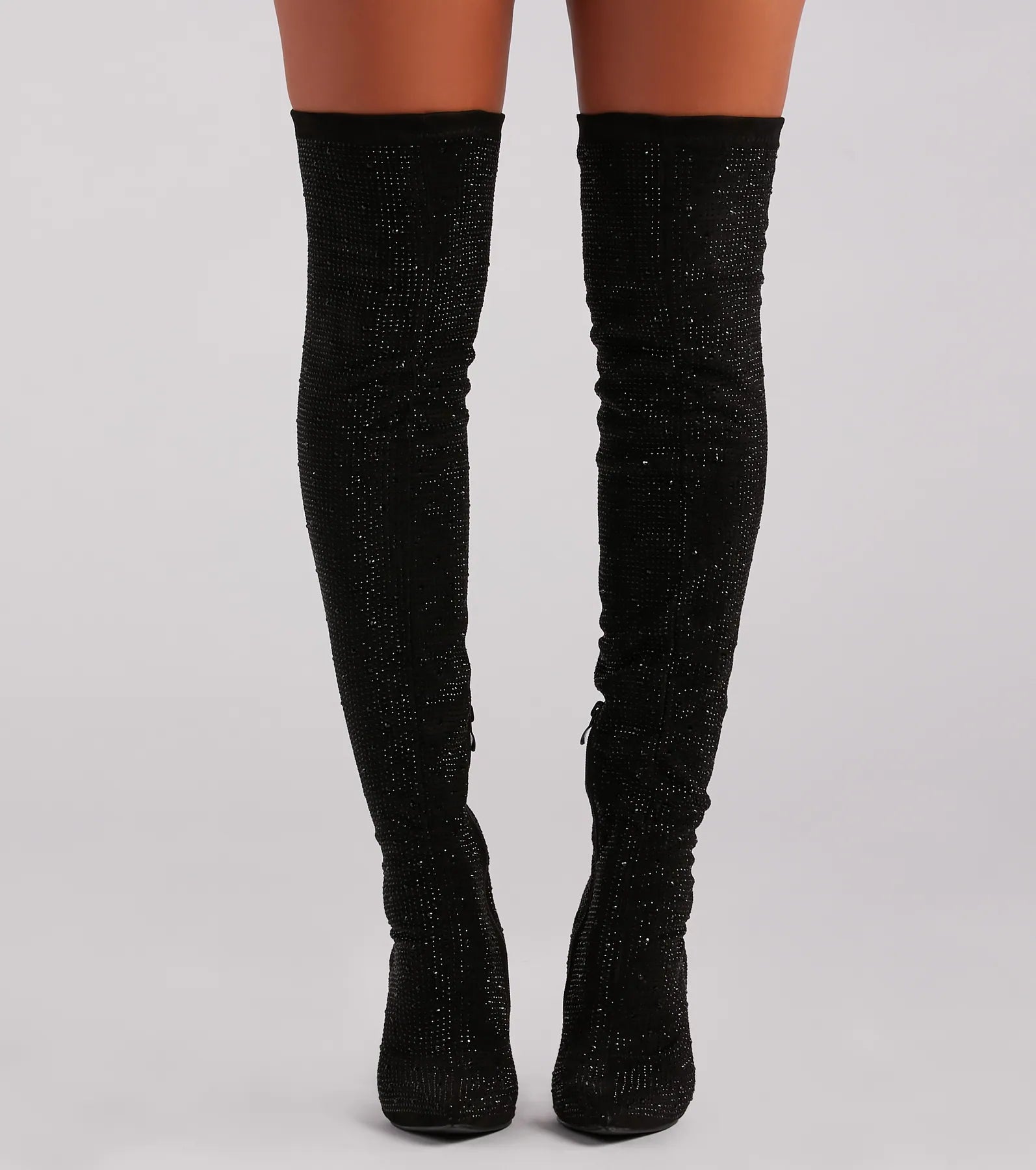 Sultry Voltage Rhinestone Over-The-Knee Boots - Image 2