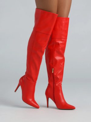 Dare To Be Bold Faux Leather Over-The-Knee Boots