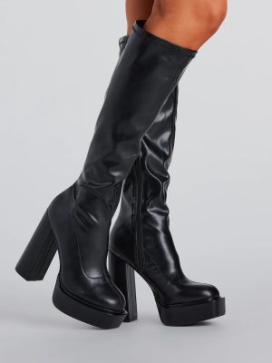 Here To Slay Under-The-Knee Platform Boots