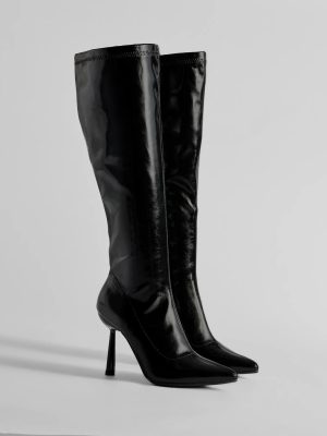 Major Strut Faux Leather Knee-High Stiletto Boots