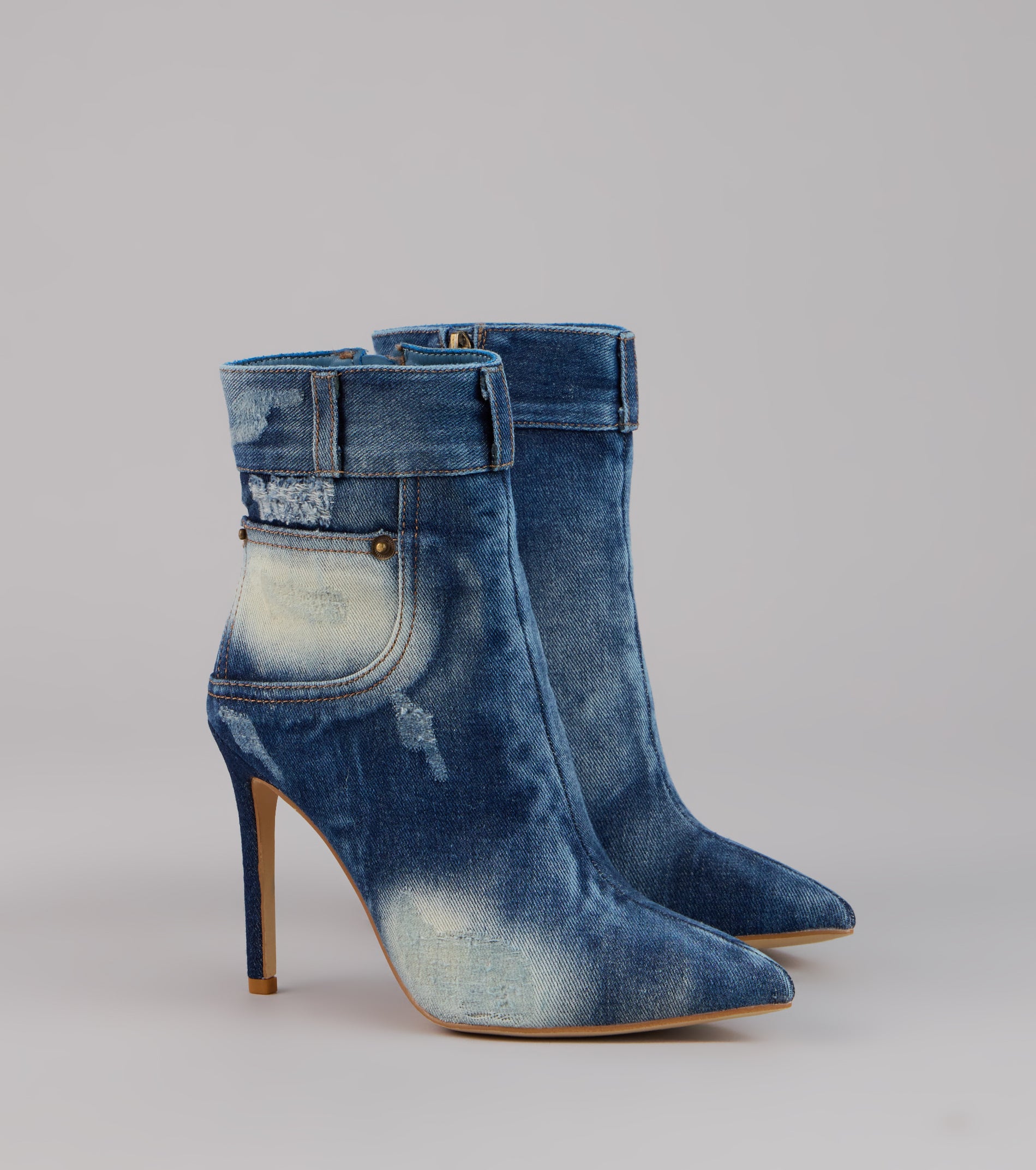 City Blues Denim Stiletto Booties - Image 5