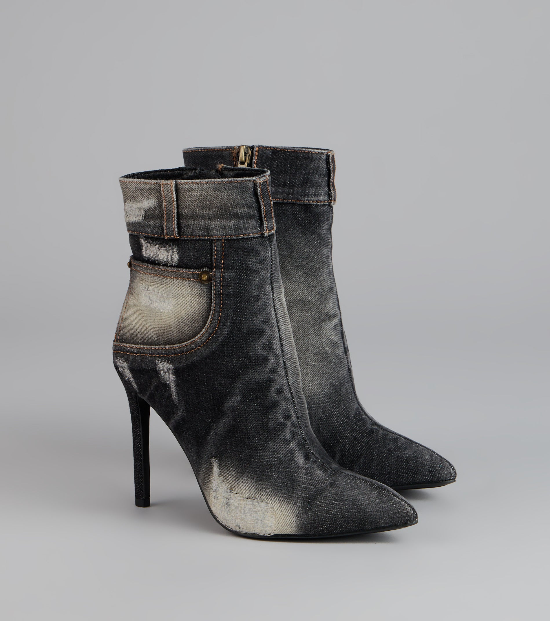 City Blues Denim Stiletto Booties