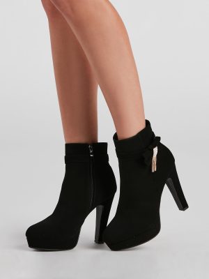 Bow Beauty Nubuck Platform Booties
