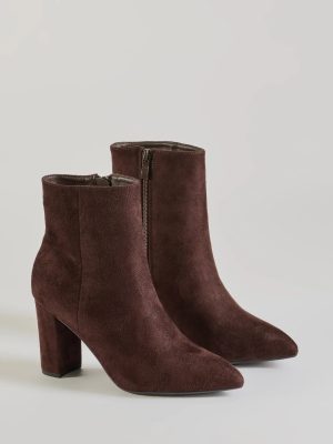 Stylish Staple Faux Suede Block Heel Booties