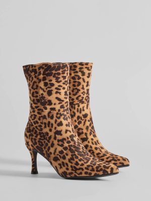 Fierce Strut Leopard Print Stiletto Booties