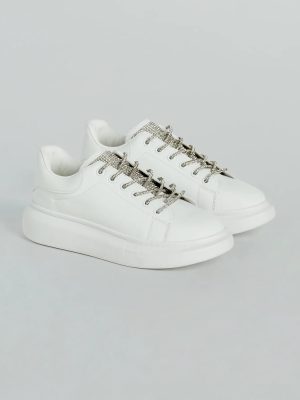 Glam Squad Faux Leather Rhinestone Sneakers