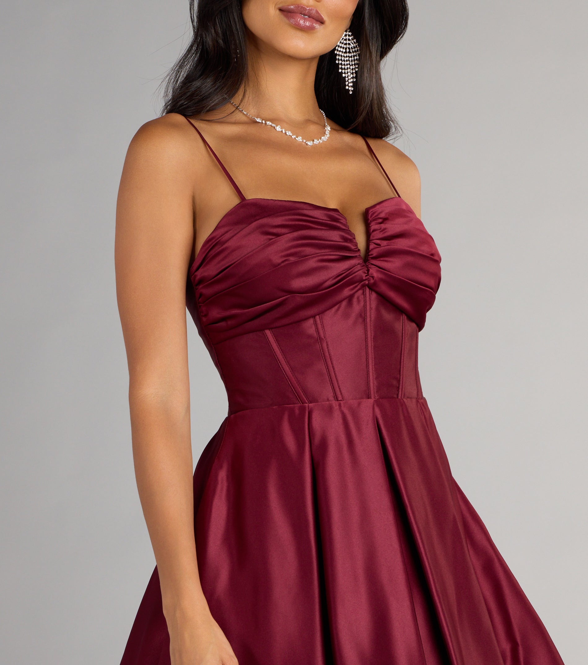 Joelle Satin Corset Skater Dress - Image 8