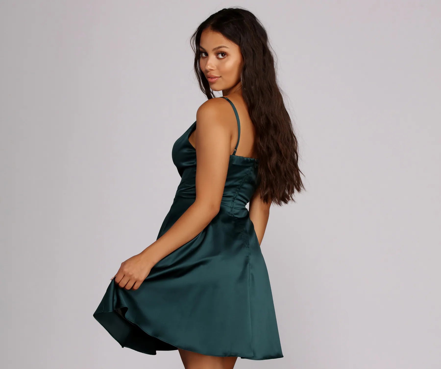 Emme Satin Party Dress - Image 2