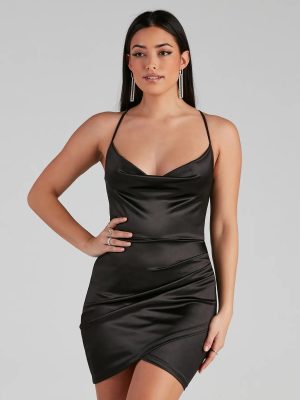 Colbie Satin Bodycon Party Dress