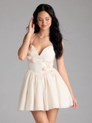 Jadie Open Back Floral Skater Dress