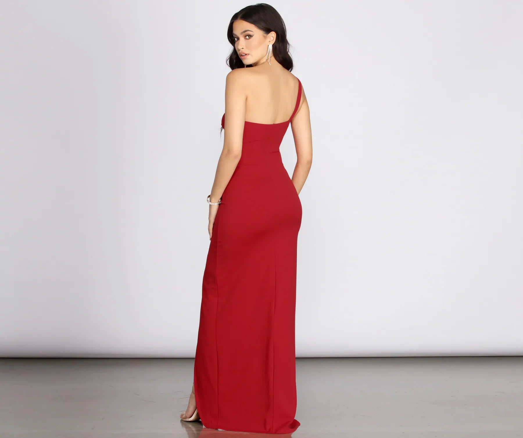 Lorena One Shoulder Crepe Dress - Image 2