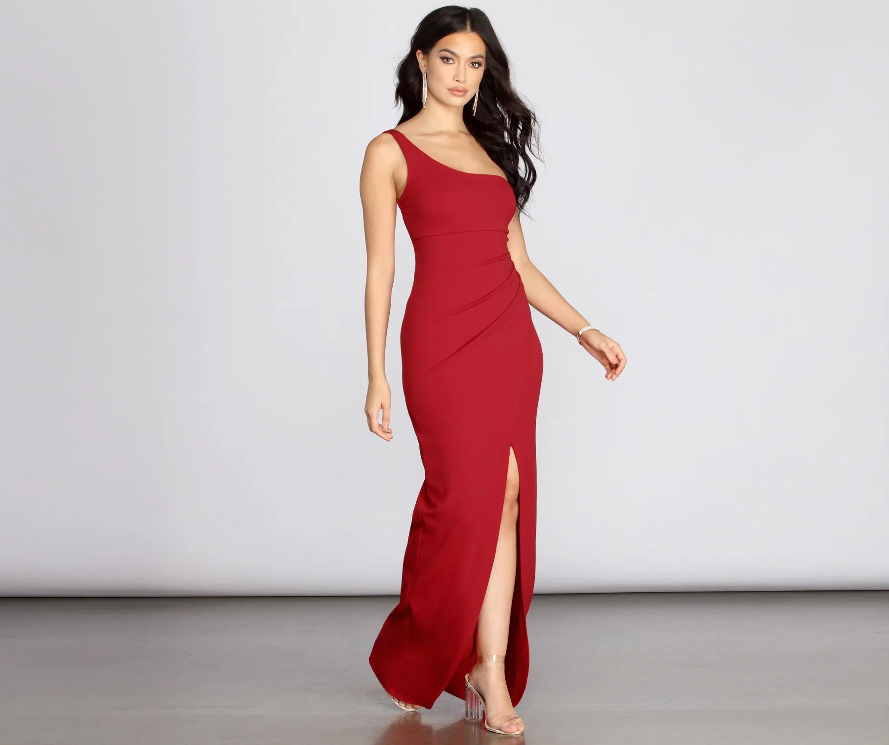 Lorena One Shoulder Crepe Dress - Image 4
