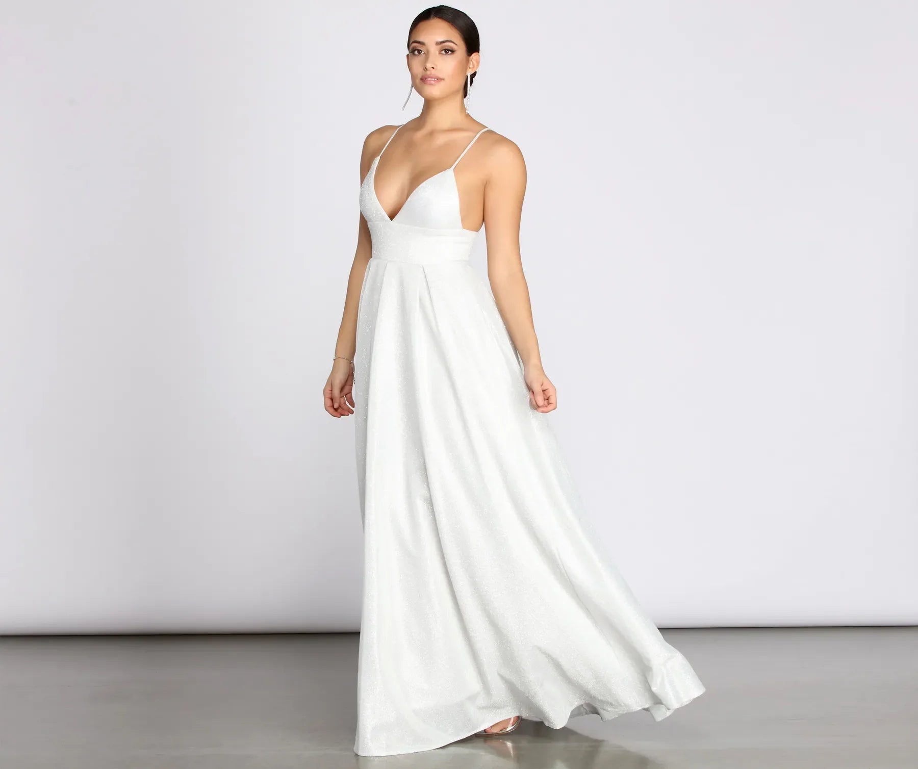 Asta Glitter Lace Up Back A-Line Dress - Image 3