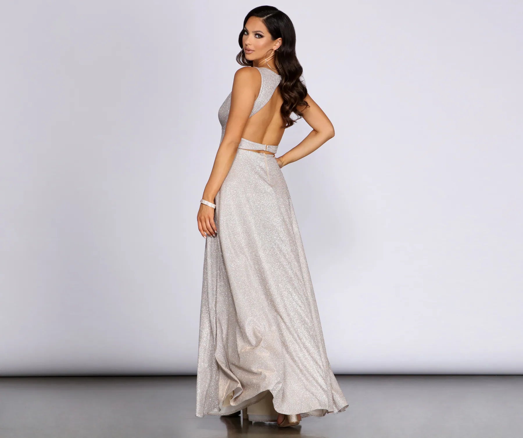 Marie-Anne Glitter High Slit Dress - Image 2