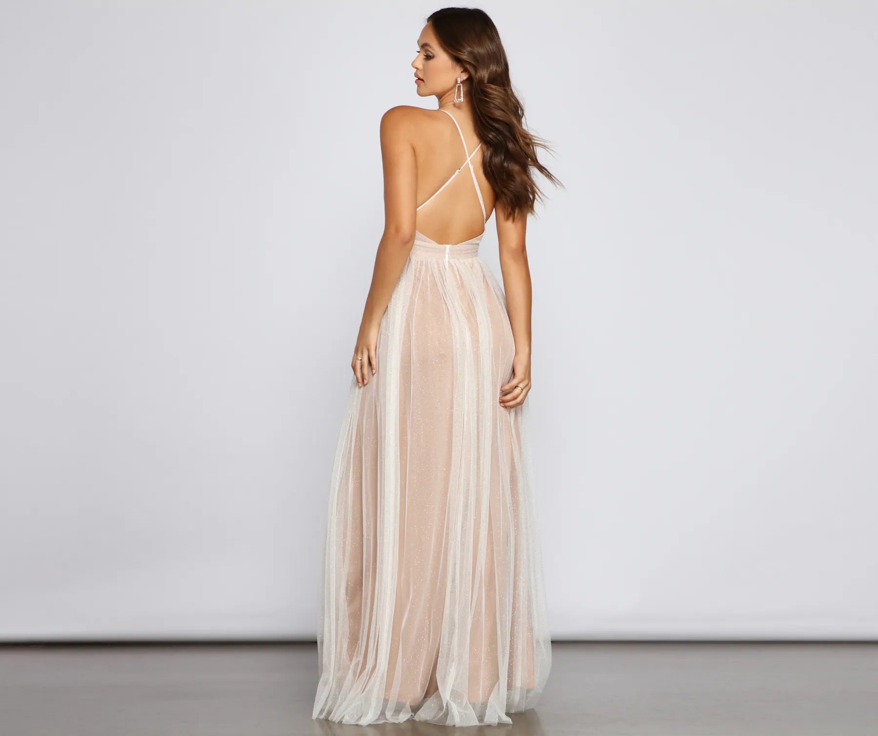 Corinne Glitter Tulle A-Line Formal Dress - Image 2