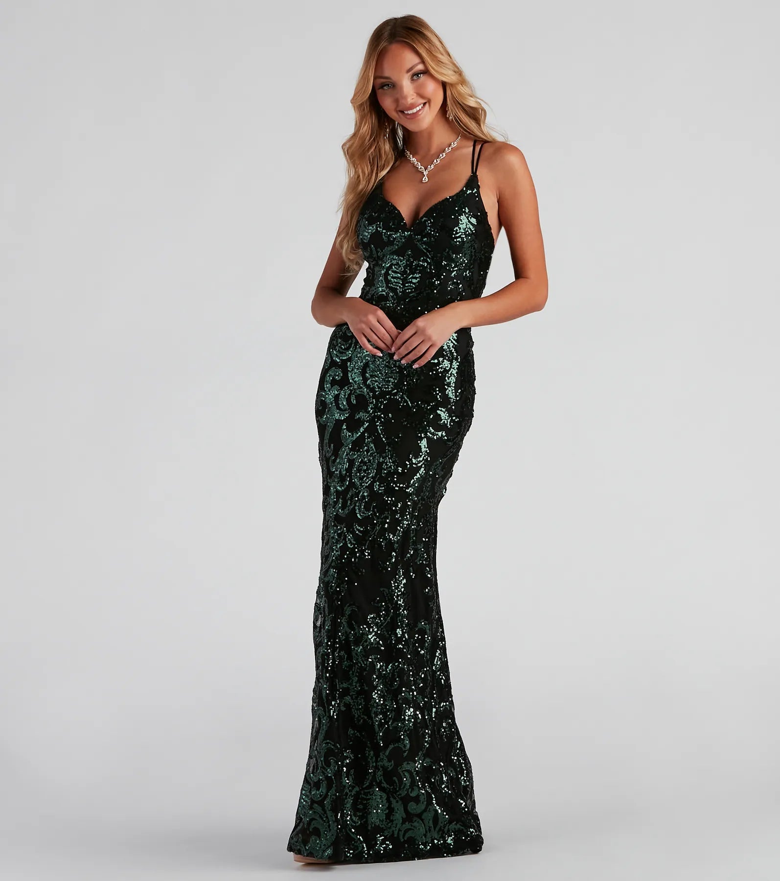 Abby Formal Sequin Strappy Dress - Image 3