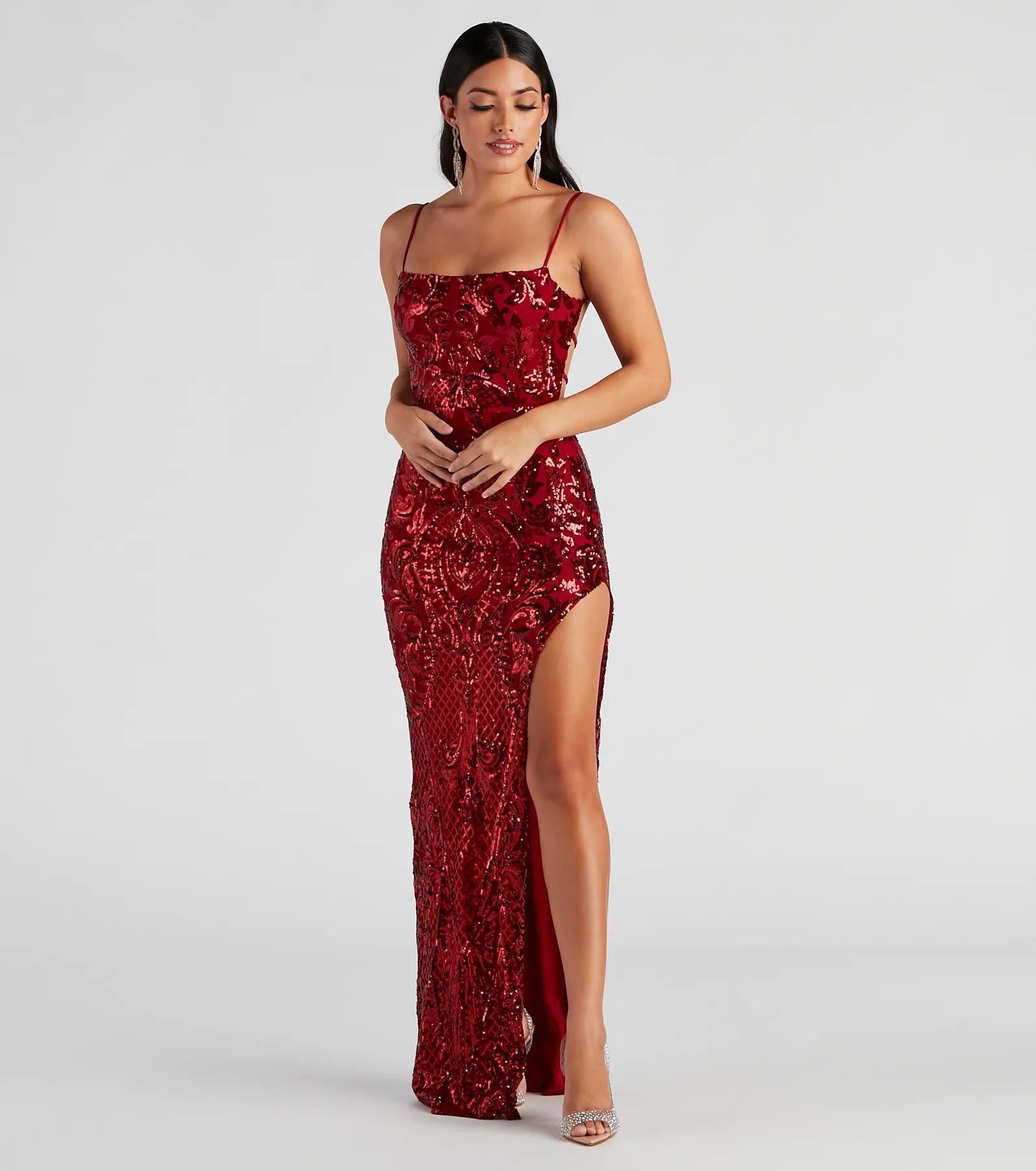 Jenelle Formal Sequin Open Back Dress - Image 7