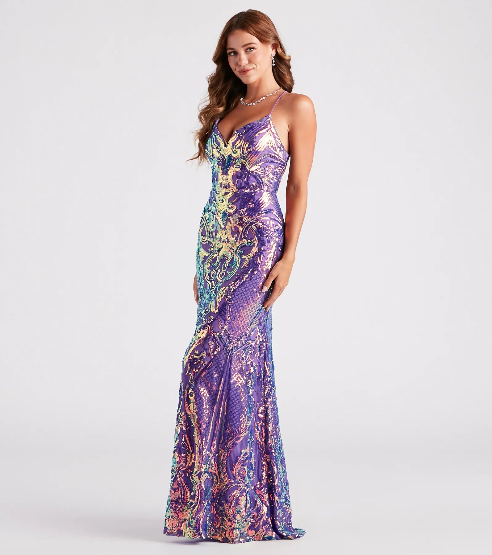 Camren Formal Sequin Strappy Mermaid Dress - Image 3