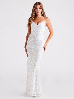 Petra Formal Iridescent Sequin Dress