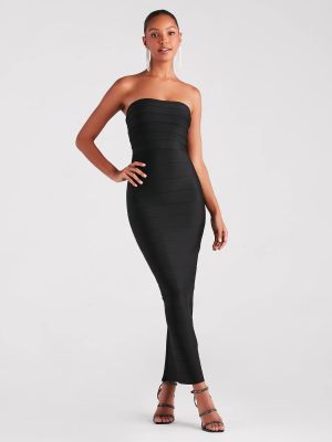 Danna Formal Strapless Long Bandage Dress