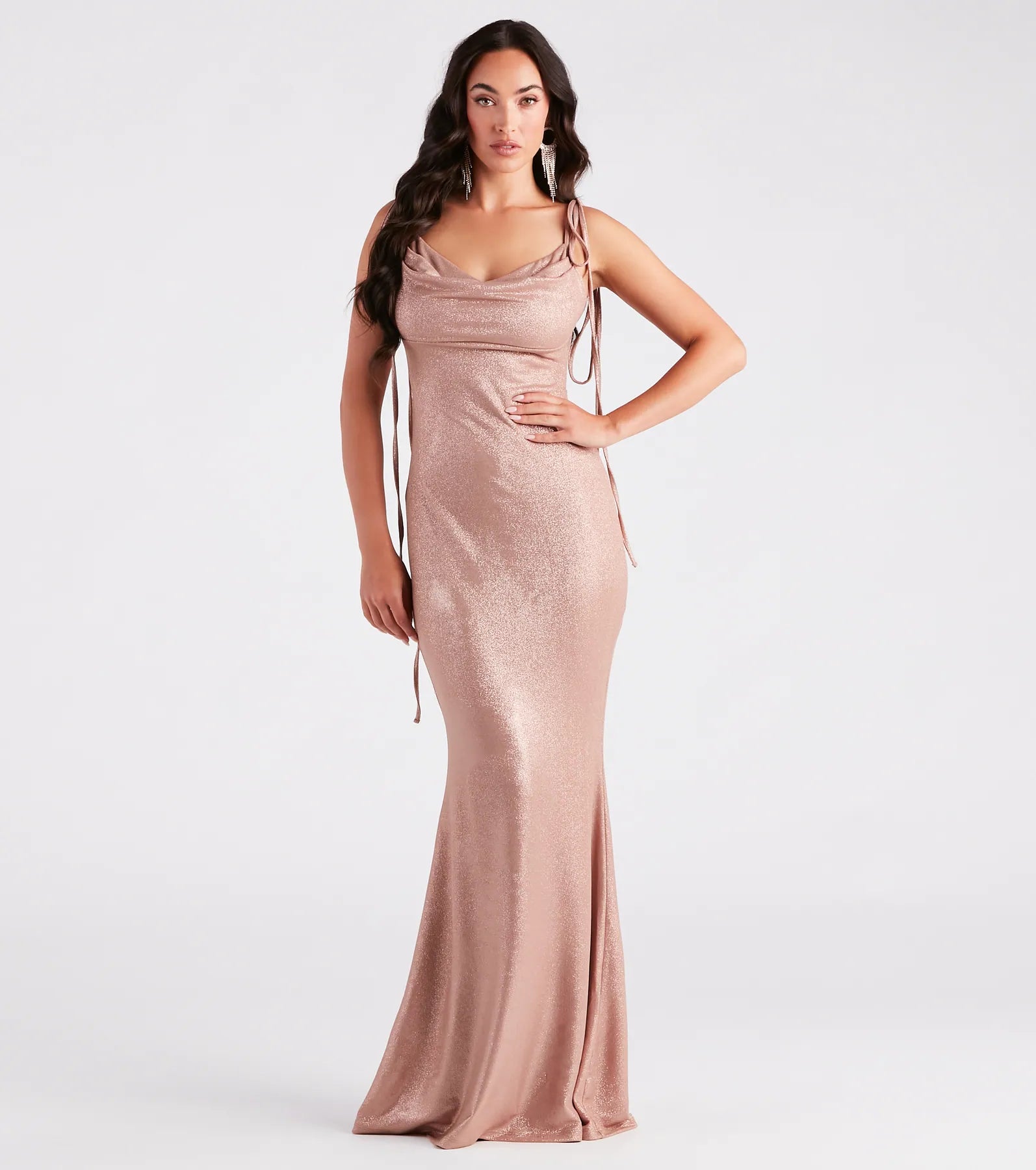 Presley Formal Foiled Metallic Mermaid Dress - Image 6