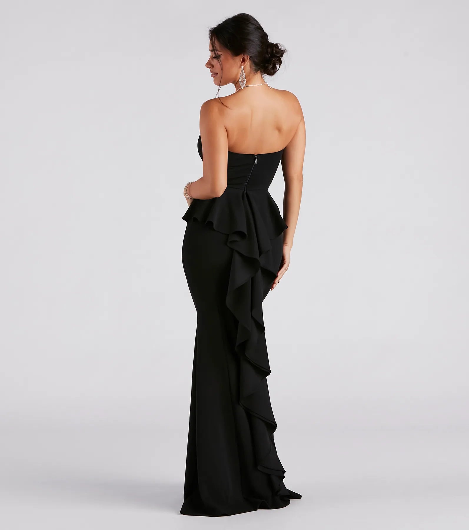 Breanne Strapless Ruffled Back Mermaid Dress - Image 2