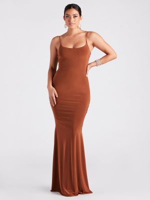 Kaitlyn Formal Square Neck Mermaid Long Dress
