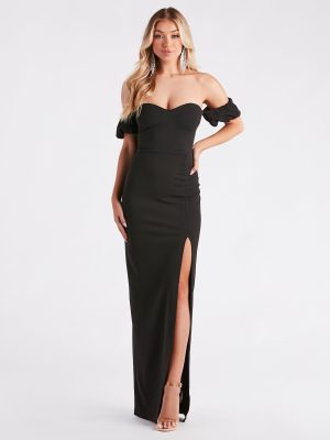Glinda Formal Crepe Off The Shoulder Dress