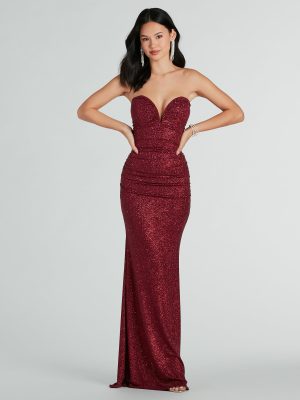 Elaine Formal Glitter Strapless Mermaid Dress