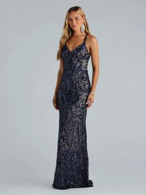 Karissa Formal Sequin Strappy Mermaid Dress