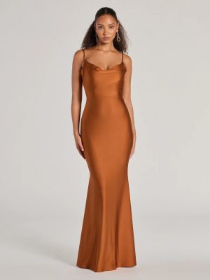 Virginia Cowl Neck Tie-Back Mermaid Formal Dress