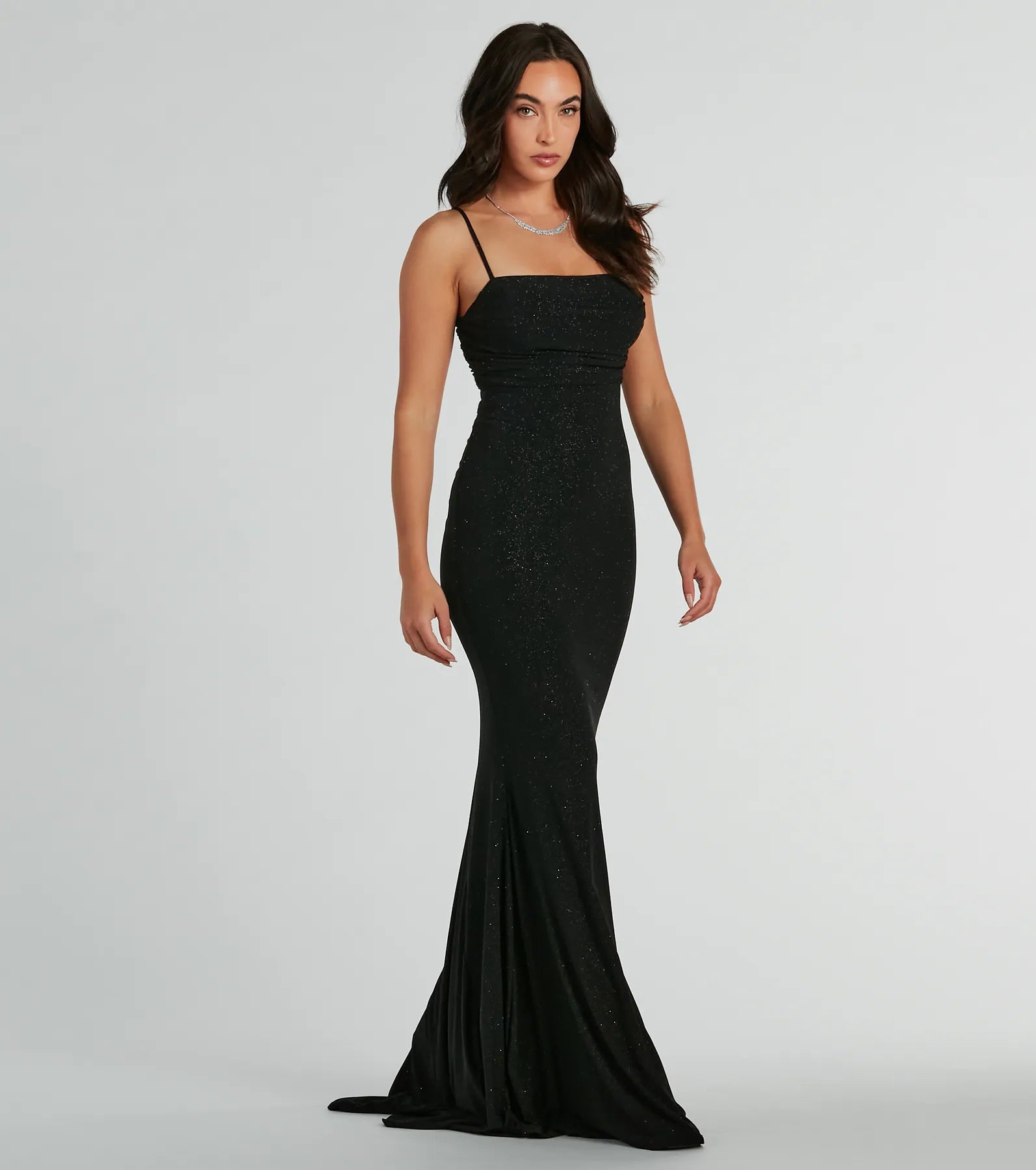 Colleen Lace Up Mermaid Glitter Formal Dress - Image 5