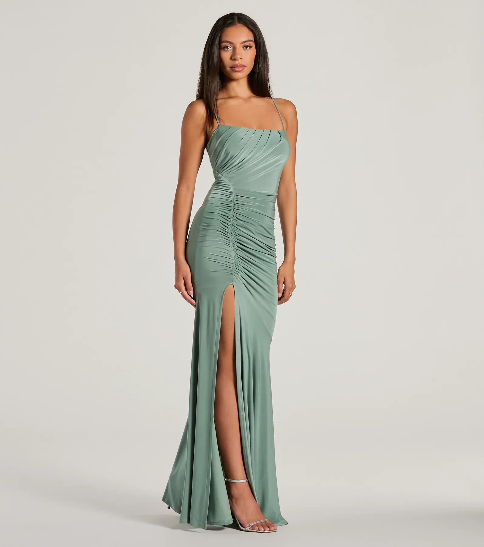 Candace Lace-Up Slit Mermaid Formal Dress - Image 4