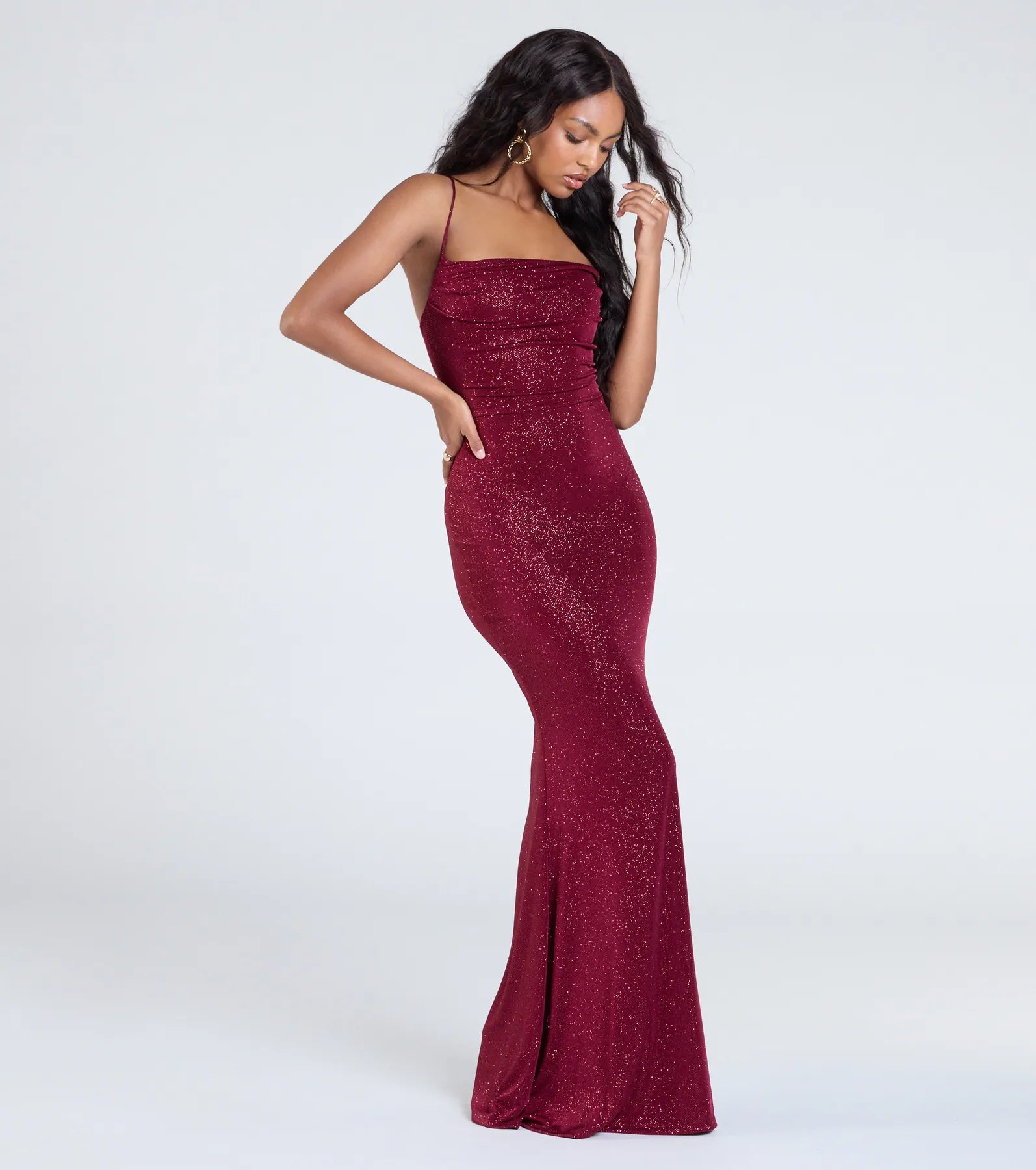 Joan Lace-Up Mermaid Glitter Formal Dress - Image 9