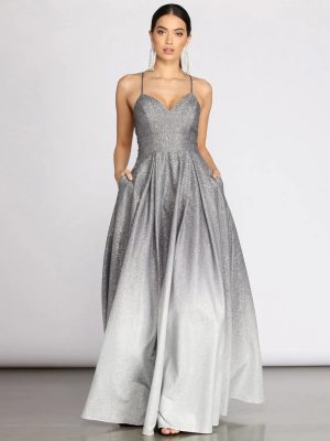 Gemma Shine Ombre Tulle Gown