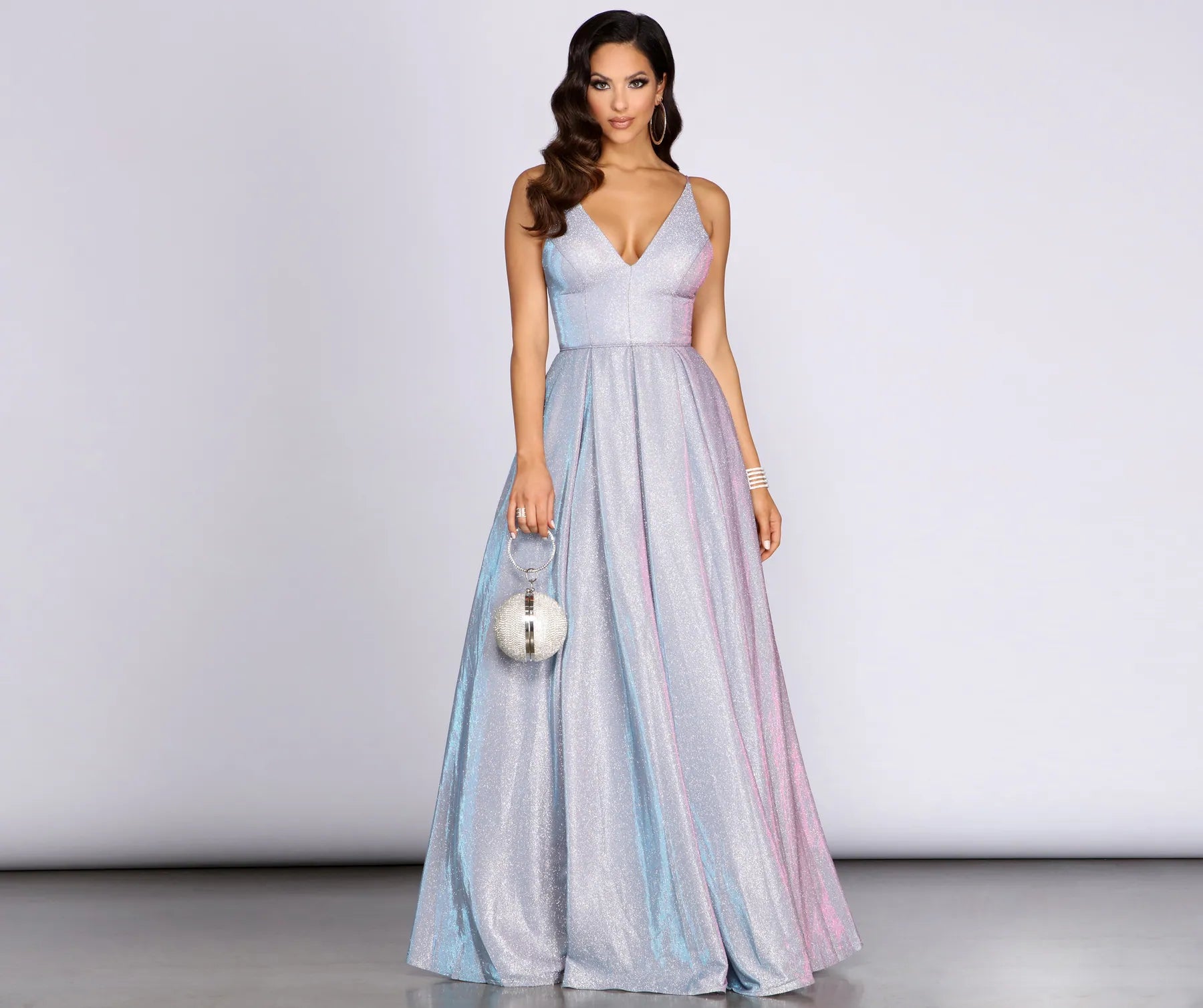 Jules Sleeveless Glitter Ball Gown - Image 5