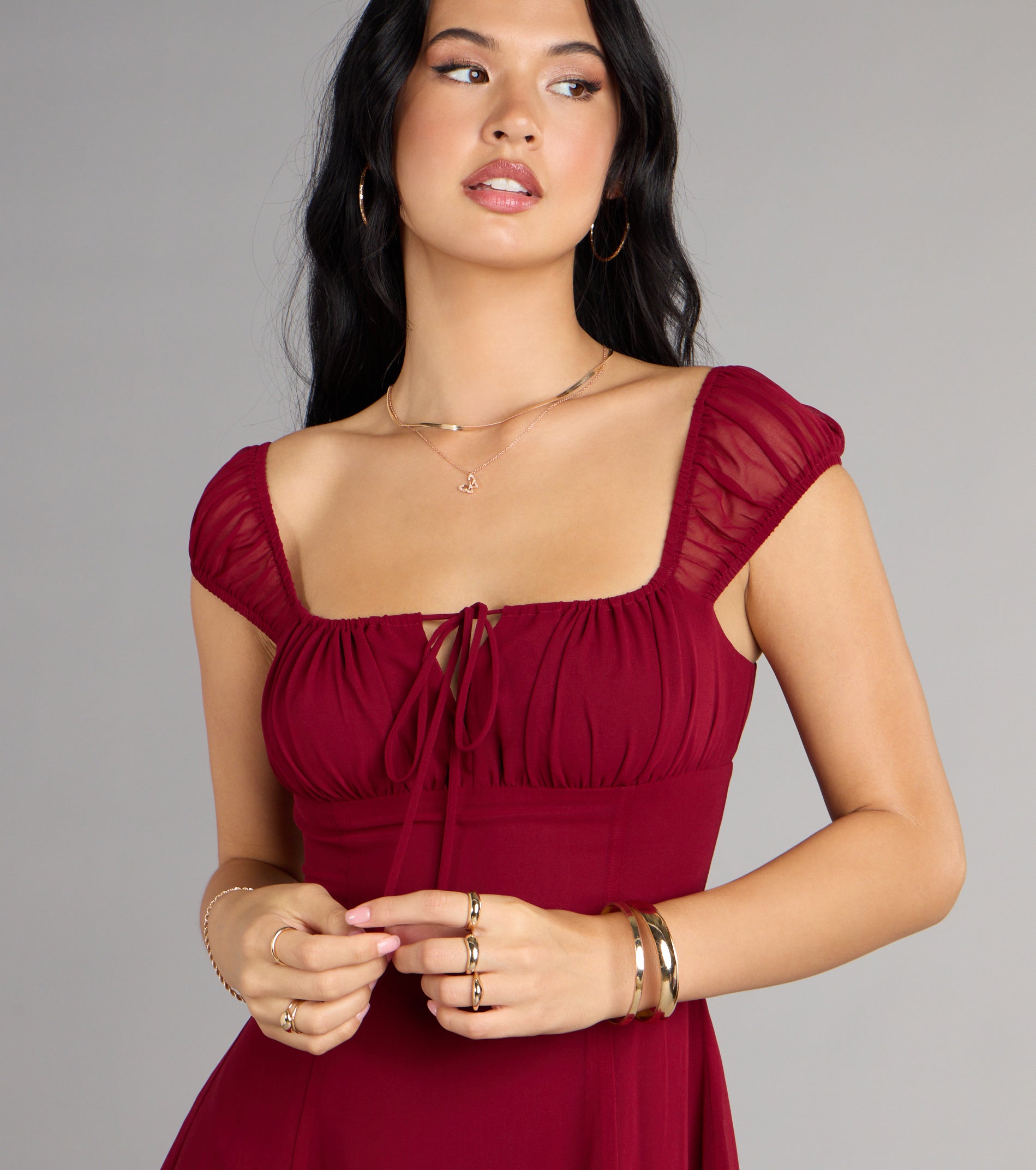 Sweet Yet Sultry Chiffon Mini Dress - Image 4