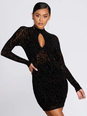 Fab Flocked Velvet Mini Dress