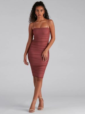 Fab And Flirty Mesh Midi Dress
