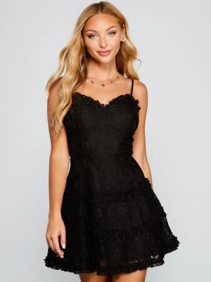 All About That Lace Ruffled Mini Dress