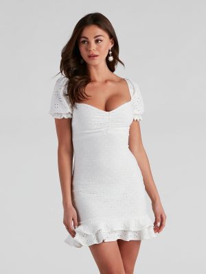 Summer Bliss Eyelet Ruffle Dress