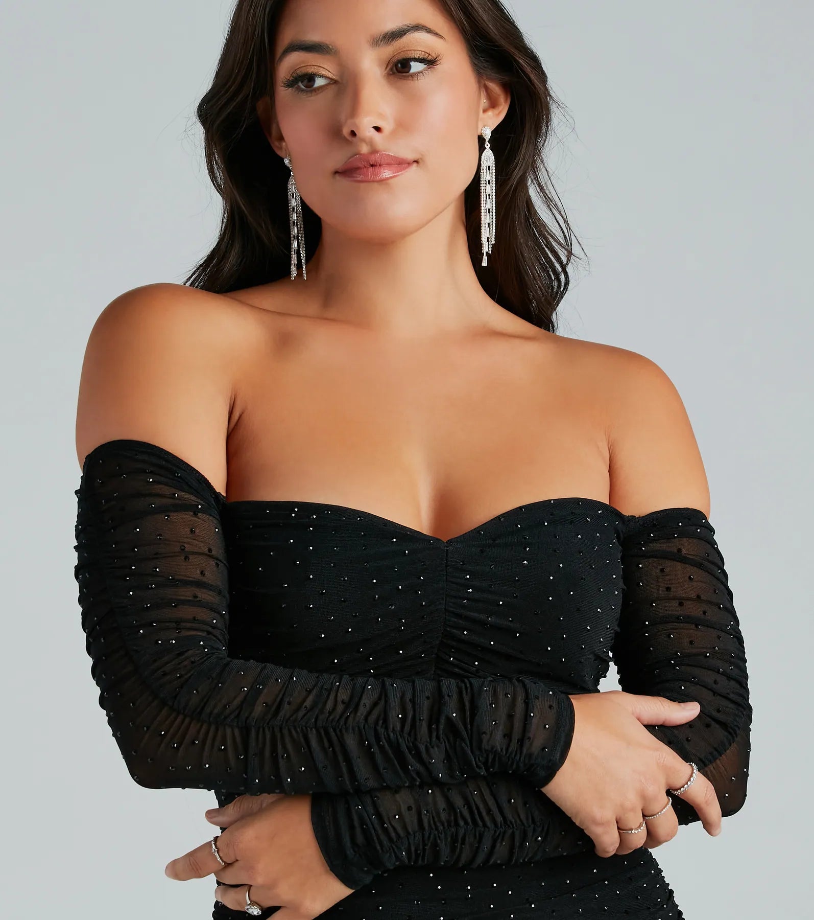 Showstopping In Rhinestone Mini Dress - Image 8