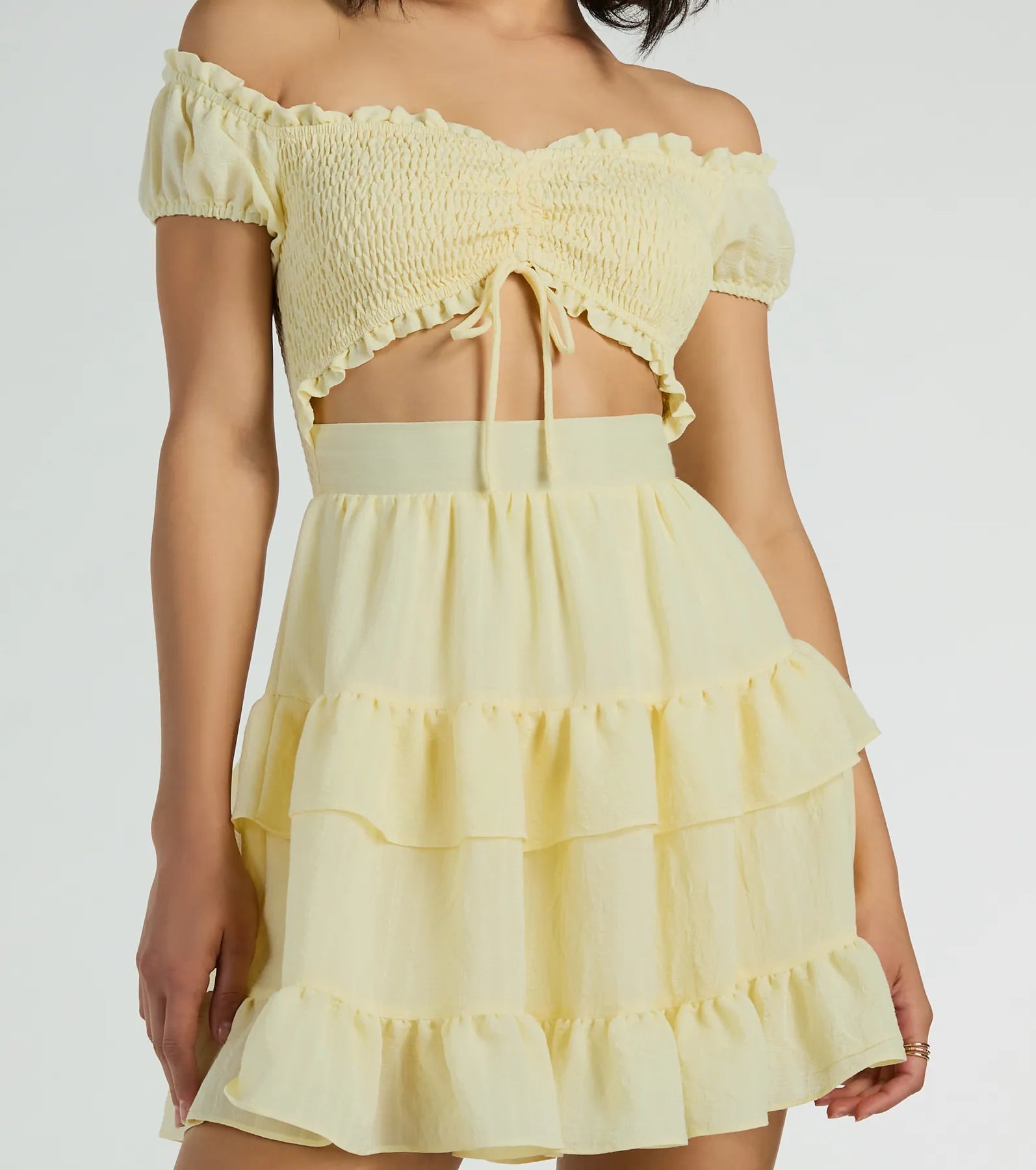 Girlycore Off-The-Shoulder Ruffled Skater Dress - Image 4