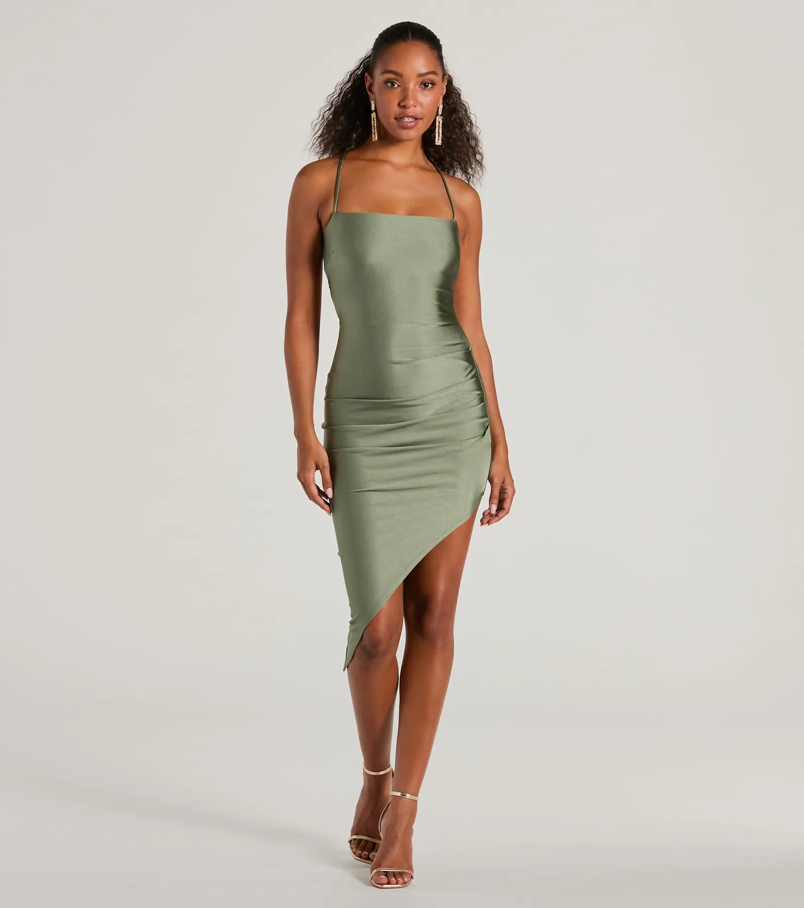 Love The Way Lace-Up Midi Dress - Image 5