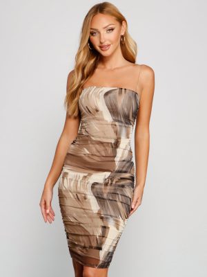 Abstract Beauty Mesh Midi Dress
