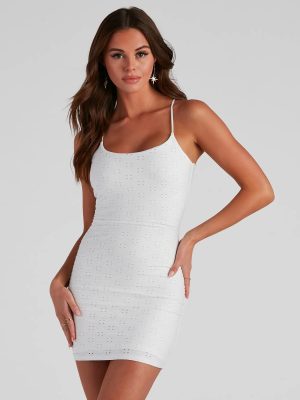 Easy Decision Eyelet Tie-Back Dress