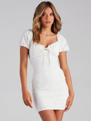 Eye On The Eyelet Lace Mini Dress