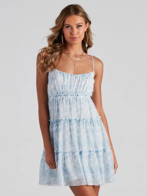 Sway With Me Floral Chiffon Dress