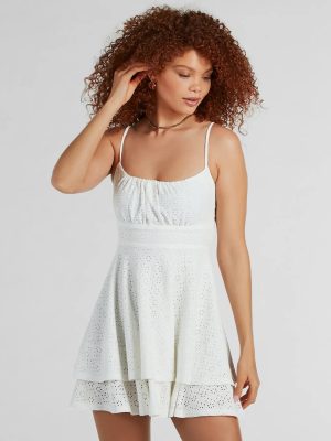 CLEARANCE - Simply Sunny Scoop Neck Skater Eyelet Mini Dress